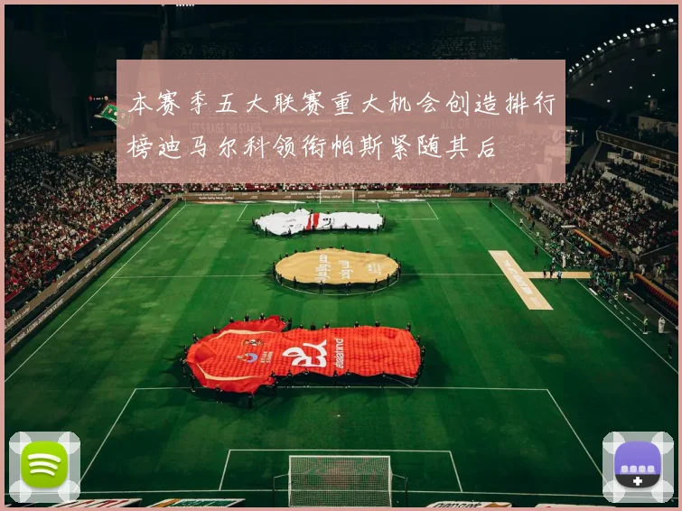 本赛季五大联赛重大机会创造排行榜迪马尔科领衔帕斯紧随其后